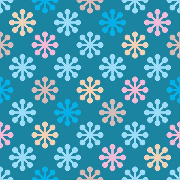 Nahtloser Hintergrund mit dekorativen Schneeflocken. Druck. Stoffdesign, Tapete. — Stockvektor