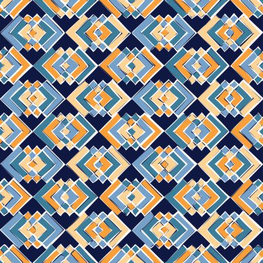 Soyut geometrik şekiller ile sorunsuz vektör arka plan. Yazdırın. Kumaş tasarımı, duvar kağıdı.