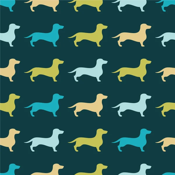 Seamless decorative background with Dachshund. Print. Cloth design, wallpaper. — Stock Vector