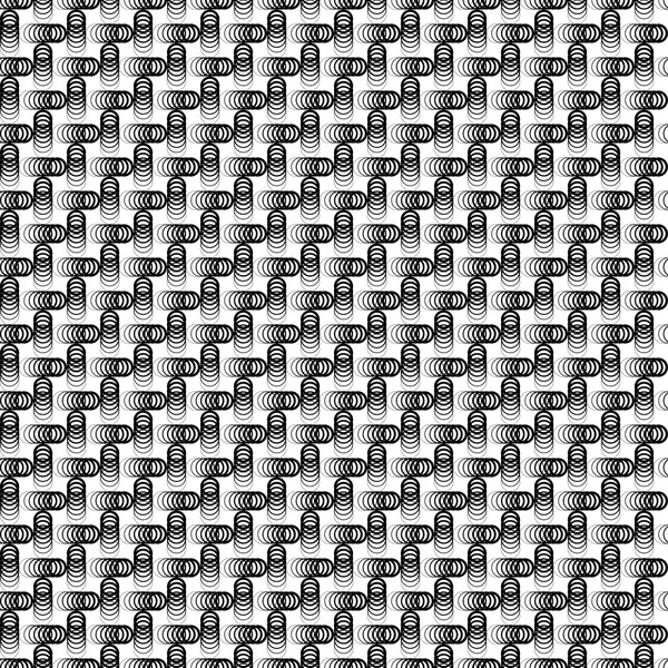 Nahtloser schwarz-weißer Vektorhintergrund mit abstrakten geometrischen Formen. Druck. Stoffdesign, Tapete. — Stockvektor