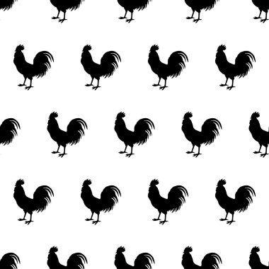 Horoz ile sorunsuz dekoratif vektör arka plan. Yazdırın. Kumaş tasarımı, duvar kağıdı.