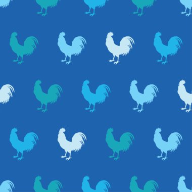 Horoz ile sorunsuz dekoratif vektör arka plan. Yazdırın. Kumaş tasarımı, duvar kağıdı.