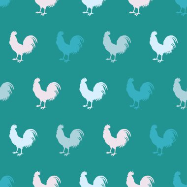 Horoz ile sorunsuz dekoratif vektör arka plan. Yazdırın. Kumaş tasarımı, duvar kağıdı.