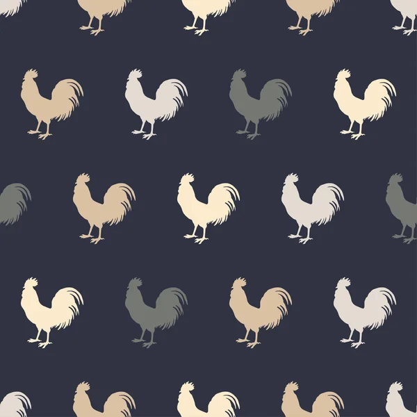 Seamless decorative vector background with cocks. Print. Cloth design, wallpaper. — Stock Vector