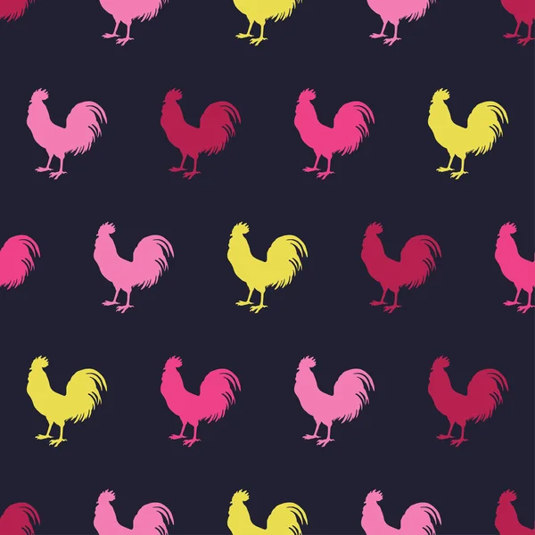 无缝装饰矢量背景与公鸡。打印。布设计壁纸. — 图库矢量图片