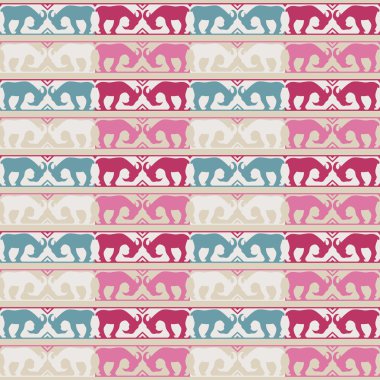 Keçi ile sorunsuz dekoratif vektör arka plan. Yazdırın. Kumaş tasarımı, duvar kağıdı.