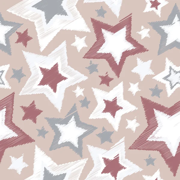 Fondo de vector sin costuras con estrellas decorativas. Impresión. Diseño de tela, papel pintado . — Vector de stock