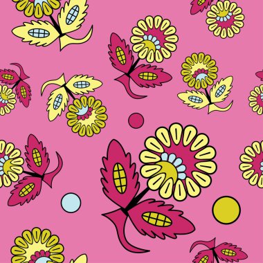 Sorunsuz vektör arka plan dekoratif çiçeklerle. Yazdırın. Kumaş tasarımı, duvar kağıdı.