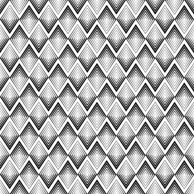 Kesintisiz beyaz siyah vektör arka plan ile soyut geometrik şekiller. Yazdırın. Kumaş tasarımı, duvar kağıdı.