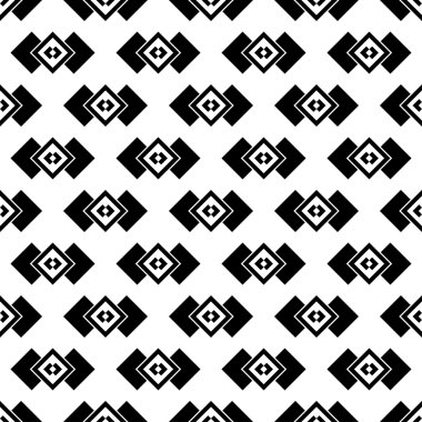 Kesintisiz beyaz siyah vektör arka plan ile soyut geometrik şekiller. Yazdırın. Kumaş tasarımı, duvar kağıdı.