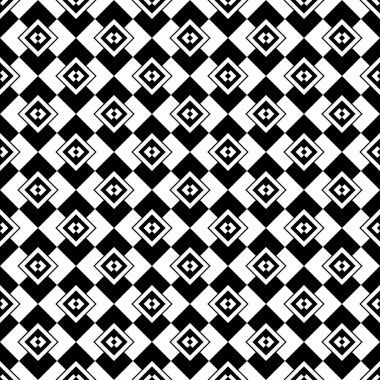 Kesintisiz beyaz siyah vektör arka plan ile soyut geometrik şekiller. Yazdırın. Kumaş tasarımı, duvar kağıdı.