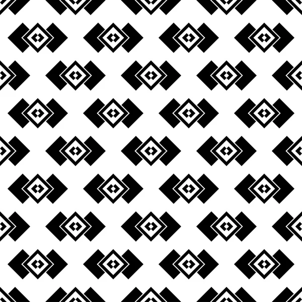 Seamless black and white vector background with abstract geometric shapes. Print. Cloth design, wallpaper. — Stock Vector
