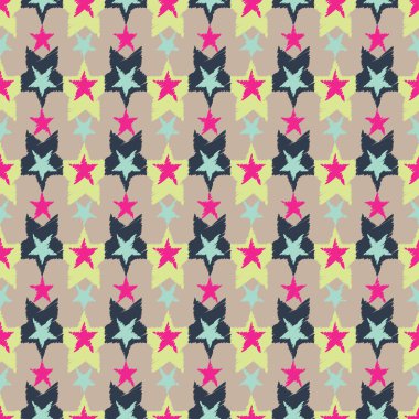 Yıldız ile sorunsuz dekoratif vektör arka plan. Yazdırın. Kumaş tasarımı, duvar kağıdı.