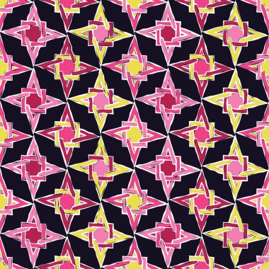 Soyut şekilleri ile sorunsuz dekoratif vektör arka plan. Yazdırın. Kumaş tasarımı, duvar kağıdı.