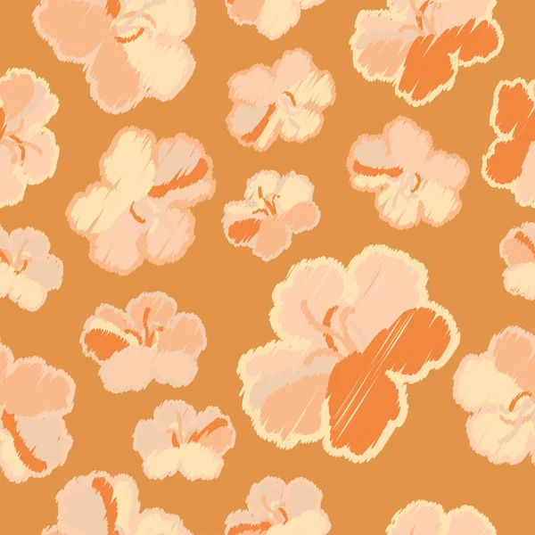 Fondo de vector sin costuras con flores decorativas. Impresión. Diseño de tela, papel pintado . — Archivo Imágenes Vectoriales