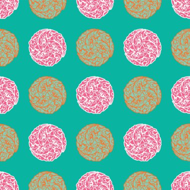 Daireler ile sorunsuz dekoratif vektör arka plan. Yazdırın. Kumaş tasarımı, duvar kağıdı. 