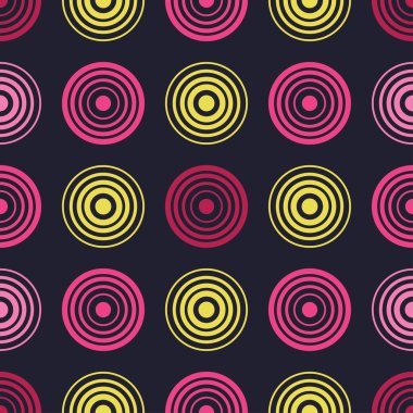 Daireler ile sorunsuz dekoratif vektör arka plan. Yazdırın. Kumaş tasarımı, duvar kağıdı.