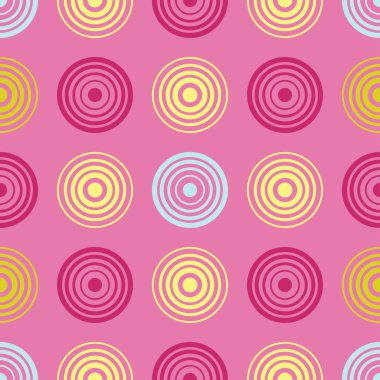 Daireler ile sorunsuz dekoratif vektör arka plan. Yazdırın. Kumaş tasarımı, duvar kağıdı.