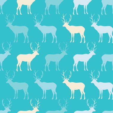 Seamless decorative vector background with deer. Print. Cloth design, wallpaper.