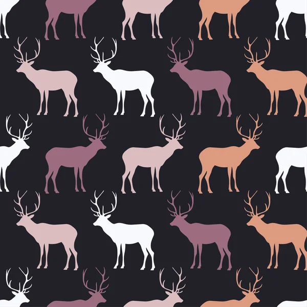 Seamless decorative vector background with deer. Print. Cloth design, wallpaper. — Stock vektor