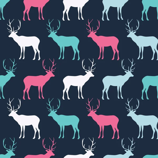 Seamless decorative vector background with deer. Print. Cloth design, wallpaper.