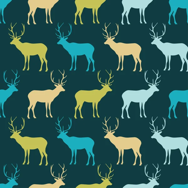 Seamless decorative vector background with deer. Print. Cloth design, wallpaper. — Wektor stockowy