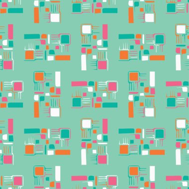 Soyut şekilleri ile sorunsuz dekoratif vektör arka plan. Yazdırın. Kumaş tasarımı, duvar kağıdı.