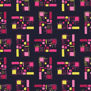 Soyut şekilleri ile sorunsuz dekoratif vektör arka plan. Yazdırın. Kumaş tasarımı, duvar kağıdı.