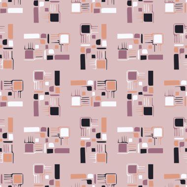 Soyut şekilleri ile sorunsuz dekoratif vektör arka plan. Yazdırın. Kumaş tasarımı, duvar kağıdı.