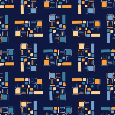 Soyut şekilleri ile sorunsuz dekoratif vektör arka plan. Yazdırın. Kumaş tasarımı, duvar kağıdı.