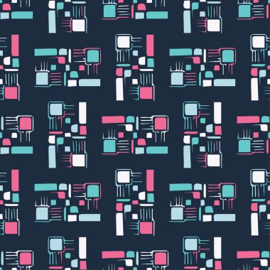 Soyut şekilleri ile sorunsuz dekoratif vektör arka plan. Yazdırın. Kumaş tasarımı, duvar kağıdı.