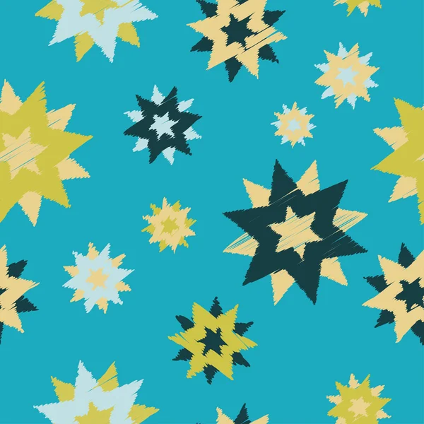 星とのシームレスな装飾的なベクトルの背景。印刷します。布のデザイン、壁紙. — ストックベクタ