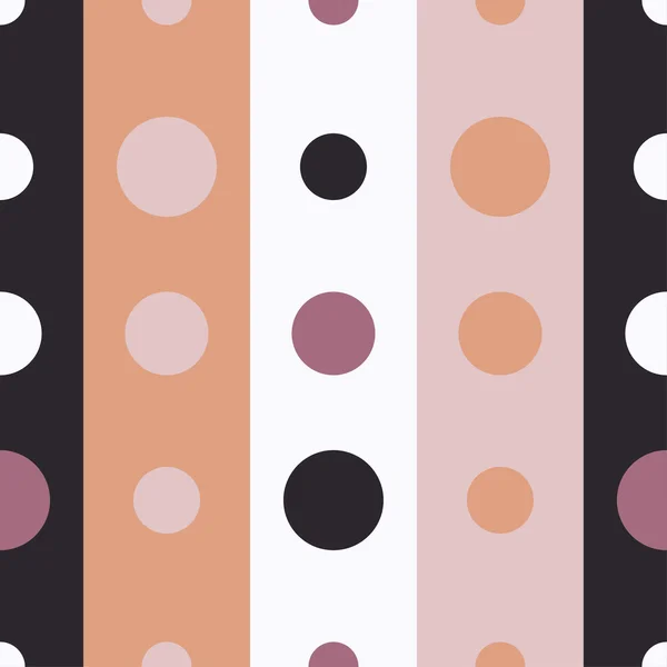 Seamless vector decorative background with strips and polka dots. Print. Cloth design, wallpaper. — Stock Vector