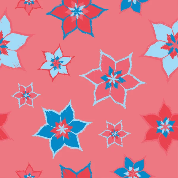 Fondo de vector sin costuras con flores decorativas. Impresión. Diseño de tela, papel pintado . — Archivo Imágenes Vectoriales