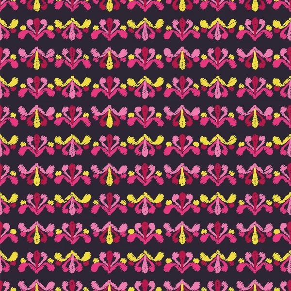 Etniczna boho wzór z ozdobnymi kwiatkami. Drukowanie. Projektowania tkaniny, Tapety. — Wektor stockowy