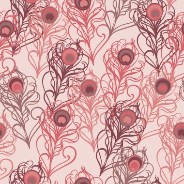 Tavus kuşu tüyleri ile etnik boho dikişsiz desen. Yazdırma. Arka planı tekrarlıyorum. Kumaş tasarımı, duvar kağıdı.