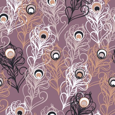 Tavus kuşu tüyleri ile etnik boho dikişsiz desen. Yazdırma. Arka planı tekrarlıyorum. Kumaş tasarımı, duvar kağıdı.