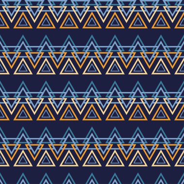 Geometrik şekiller ile etnik boho dikişsiz desen. Yazdırma. Arka planı tekrarlıyorum. Kumaş tasarımı, duvar kağıdı.