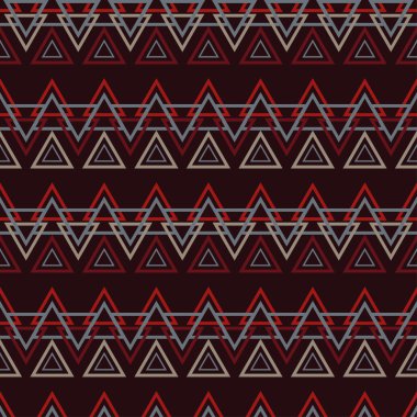 Geometrik şekiller ile etnik boho dikişsiz desen. Yazdırma. Arka planı tekrarlıyorum. Kumaş tasarımı, duvar kağıdı.