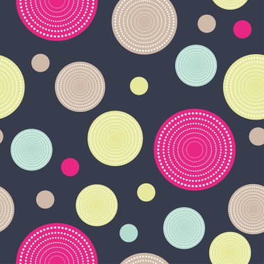 Sorunsuz vektör dekoratif arka plan daire ve lekeli. Yazdırın. Kumaş tasarımı, duvar kağıdı.