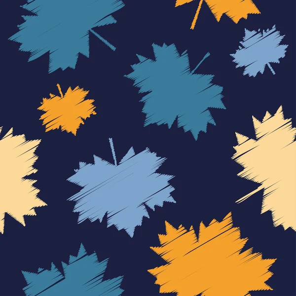 Fond vectoriel sans couture avec des feuilles d'érable décoratives. Une empreinte. Conception de tissu, papier peint . — Image vectorielle