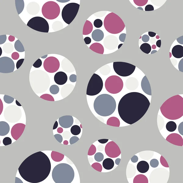 Seamless vector decorative background with circles and polka dots. Print. Cloth design, wallpaper. — Stock Vector