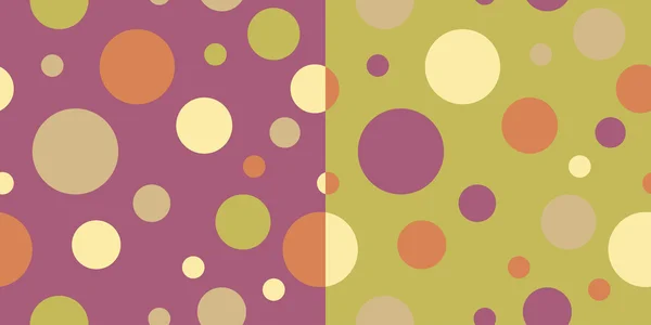 Set of two seamless backgrounds with circles and polka dots. Print. Cloth design, wallpaper. — Stock Vector