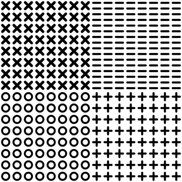 4 sorunsuz vektör arka plan ile geometrik şekiller kümesi. Yinelenen arka plan. Kumaş tasarımı, duvar kağıdı.