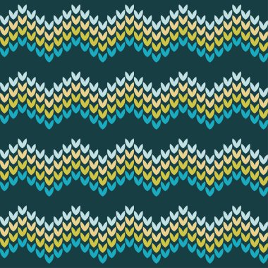Zikzak ile dikişsiz vektör örme arka plan. Arka planı tekrarlıyorum. Kumaş tasarımı, duvar kağıdı.