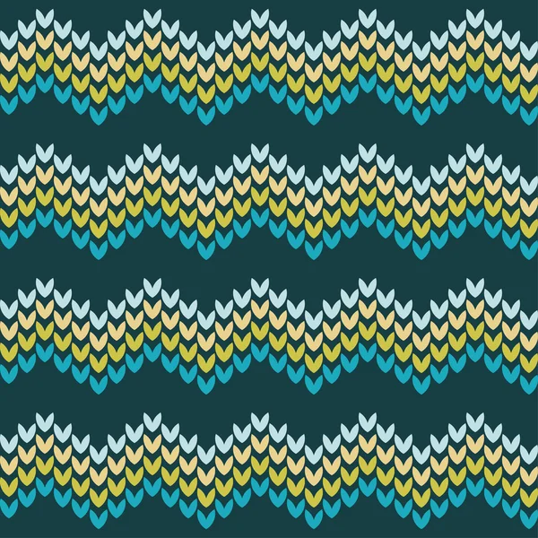 ジグザグでシームレスなベクトル編みの背景。繰り返しの背景。布のデザイン、壁紙. — ストックベクタ