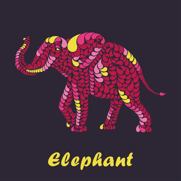 Üdvözlőlap dekoratív elefánt. Vektoros illusztráció. — Stock Vector