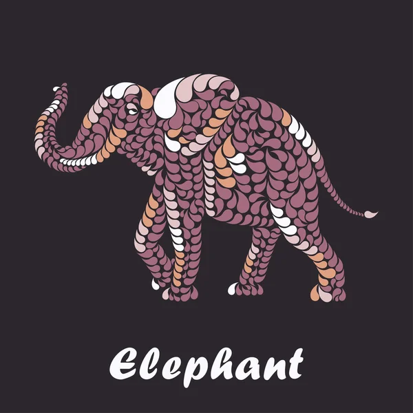 Открытка с декоративным слоном. Векторная иллюстрация . — стоковый вектор