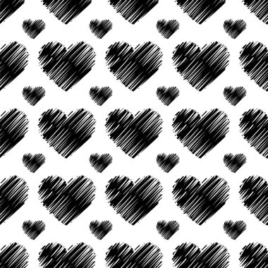 Sorunsuz vektör arka plan dekoratif yürekleri. Yazdırın. Kumaş tasarımı, duvar kağıdı.