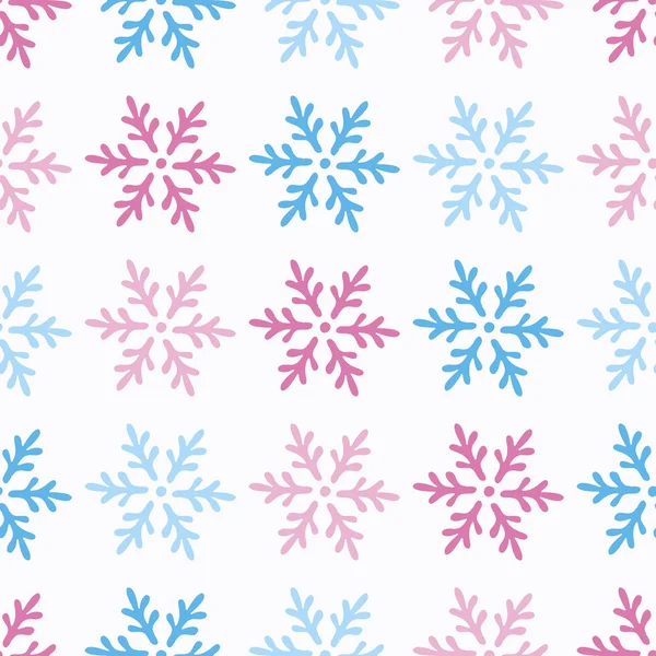 Fondo decorativo sin costuras de Navidad con copos de nieve. Impresión. Repetir antecedentes. Diseño de tela, papel pintado . — Vector de stock